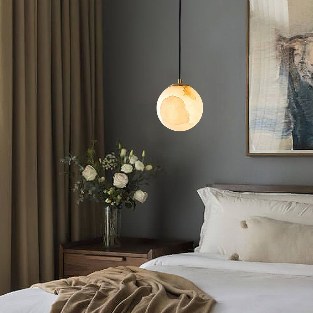 Casa Lumière Alabaster Wereldbol Hanglamp - Natuursteen Design