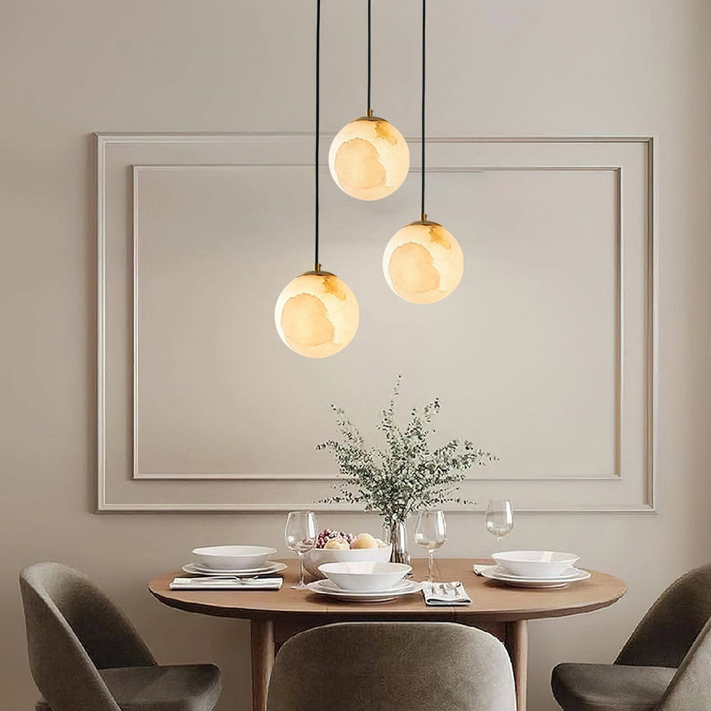 Casa Lumière Alabaster Wereldbol Hanglamp - Natuursteen Design