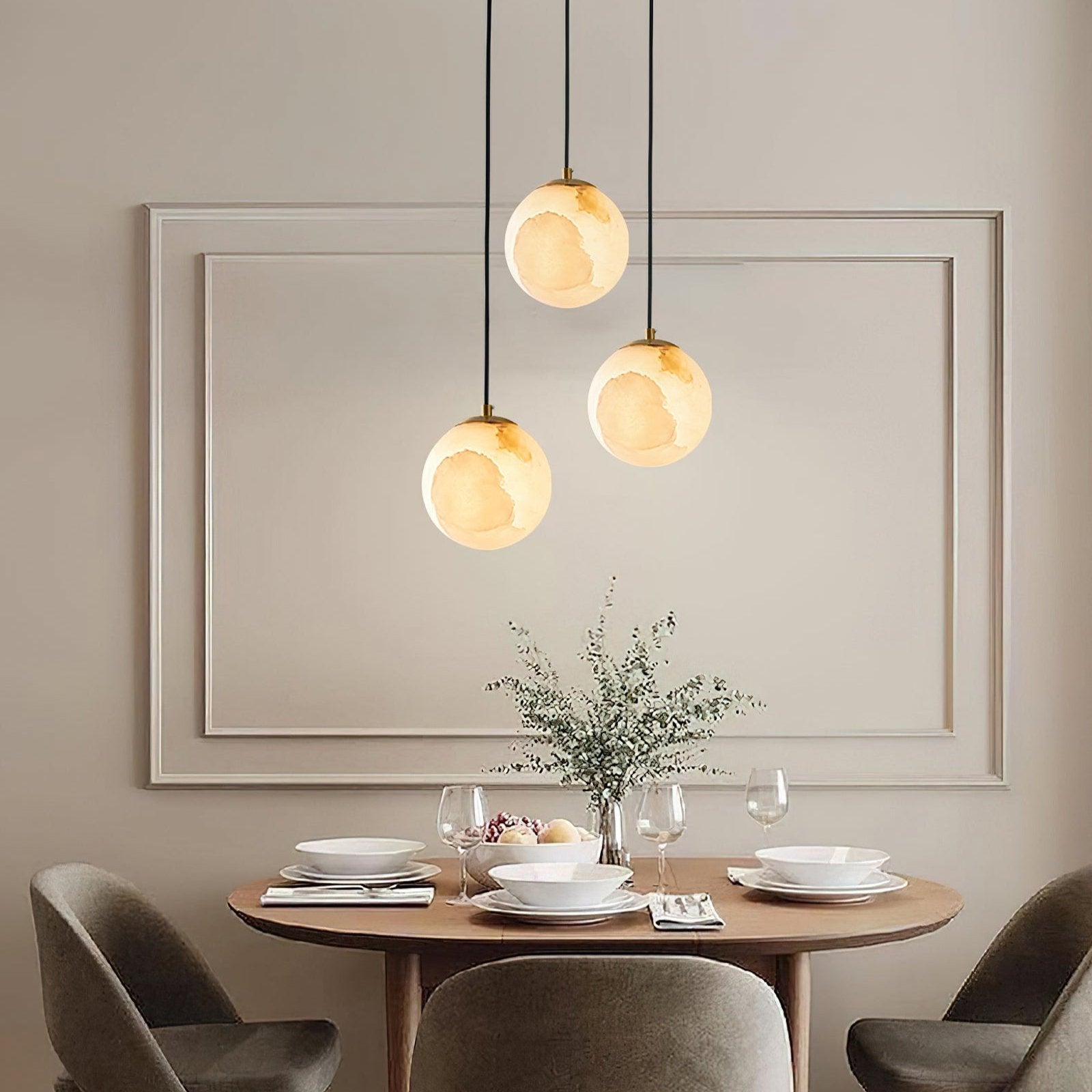 Casa Lumière Alabaster Wereldbol Hanglamp - Natuursteen Design