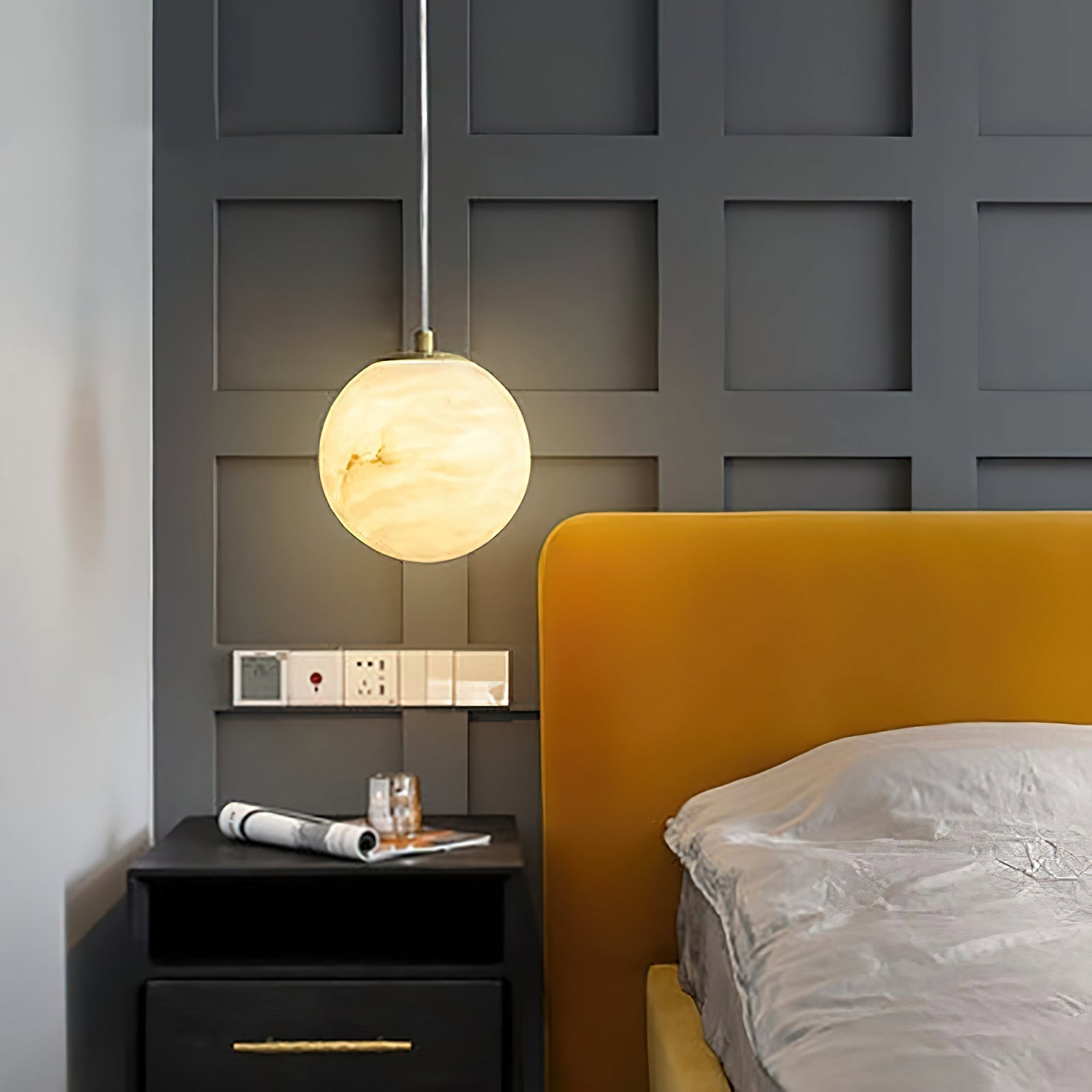 Casa Lumière Alabaster Wereldbol Hanglamp - Natuursteen Design