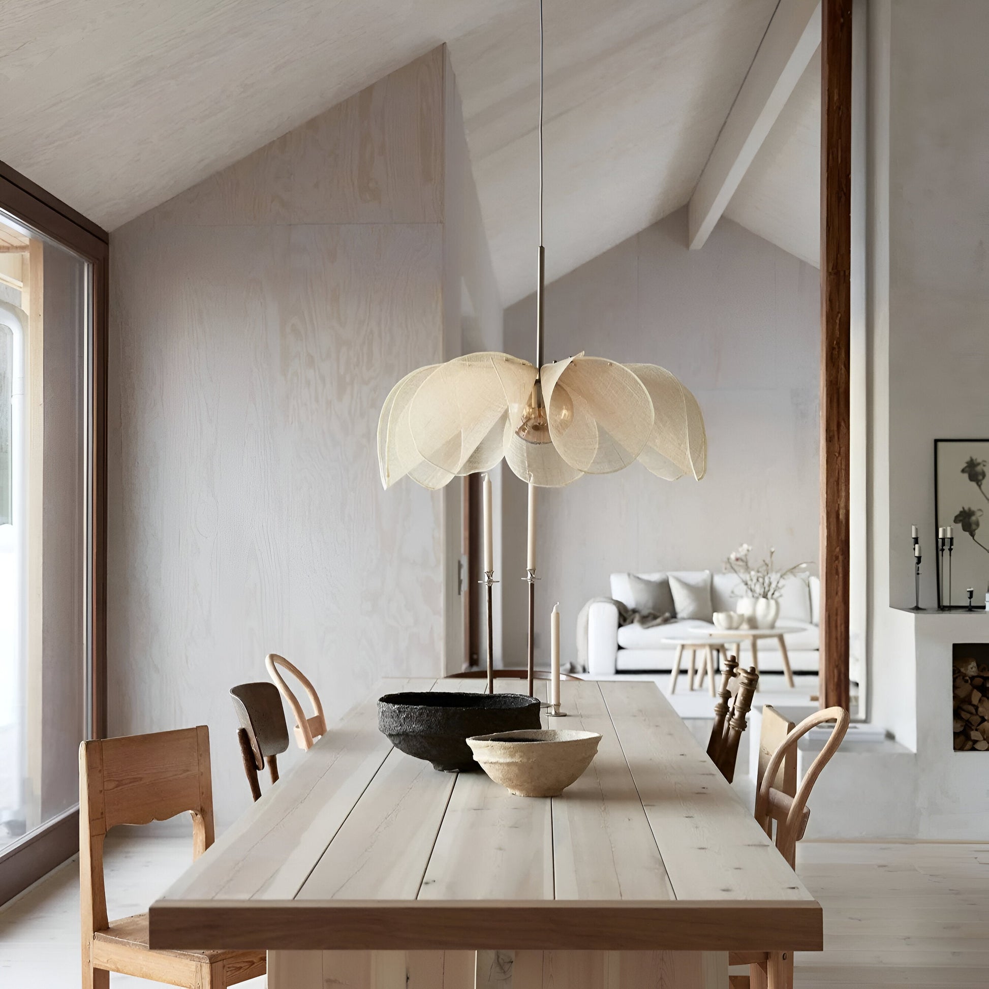 Casa Lumière Nordic Flower Hanglamp - Sculpturale Fabric Design Verlichting