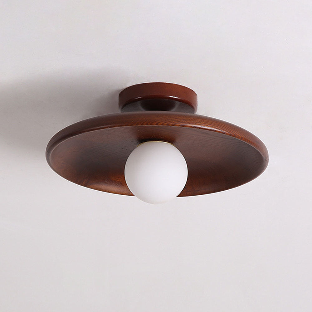 Casa Lumière Houten Plafondlamp - Moderne Plafondlamp met Glazen Lichtpunt