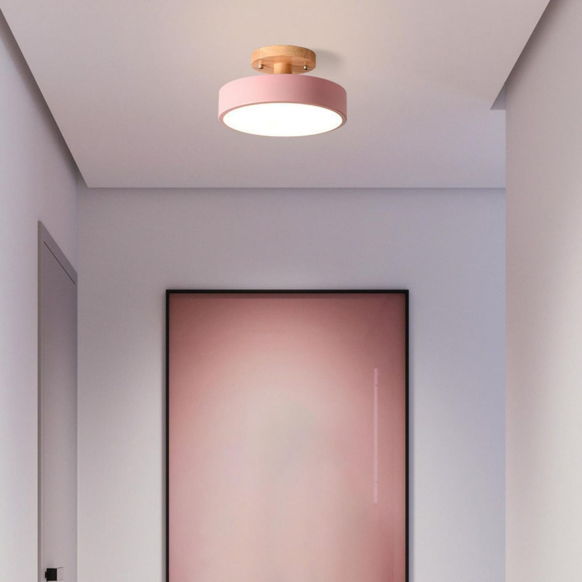Casa Lumière LED Plafondlamp – Minimalistisch Design met Houten Accent