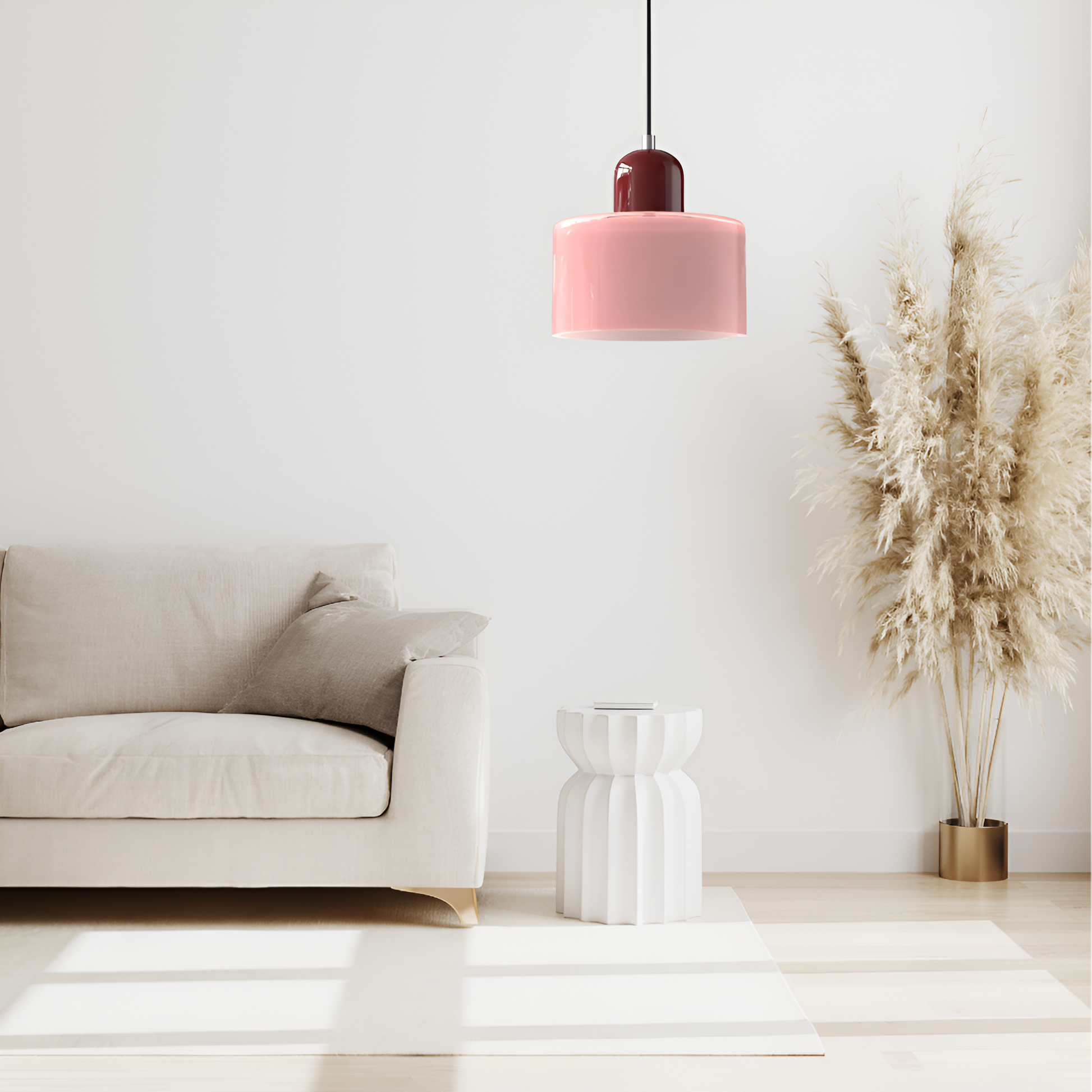 Casa Lumière Scandinavische Glazen Hanglamp - Metalen basis in twee tinten