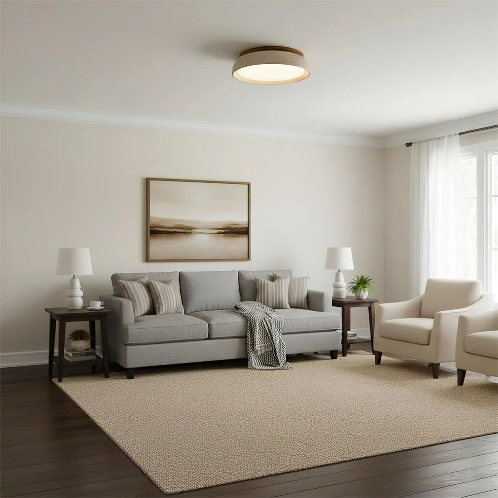 Casa Lumière Plafondlamp van Travertin & Hout - Warm Licht