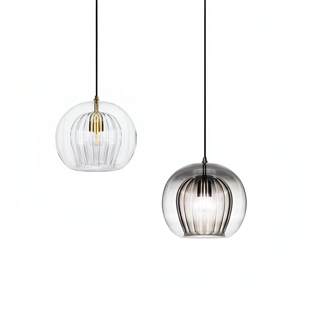Casa Lumière Glazen Bol Hanglamp - Geribd Glas & Zachte Lichtspreiding