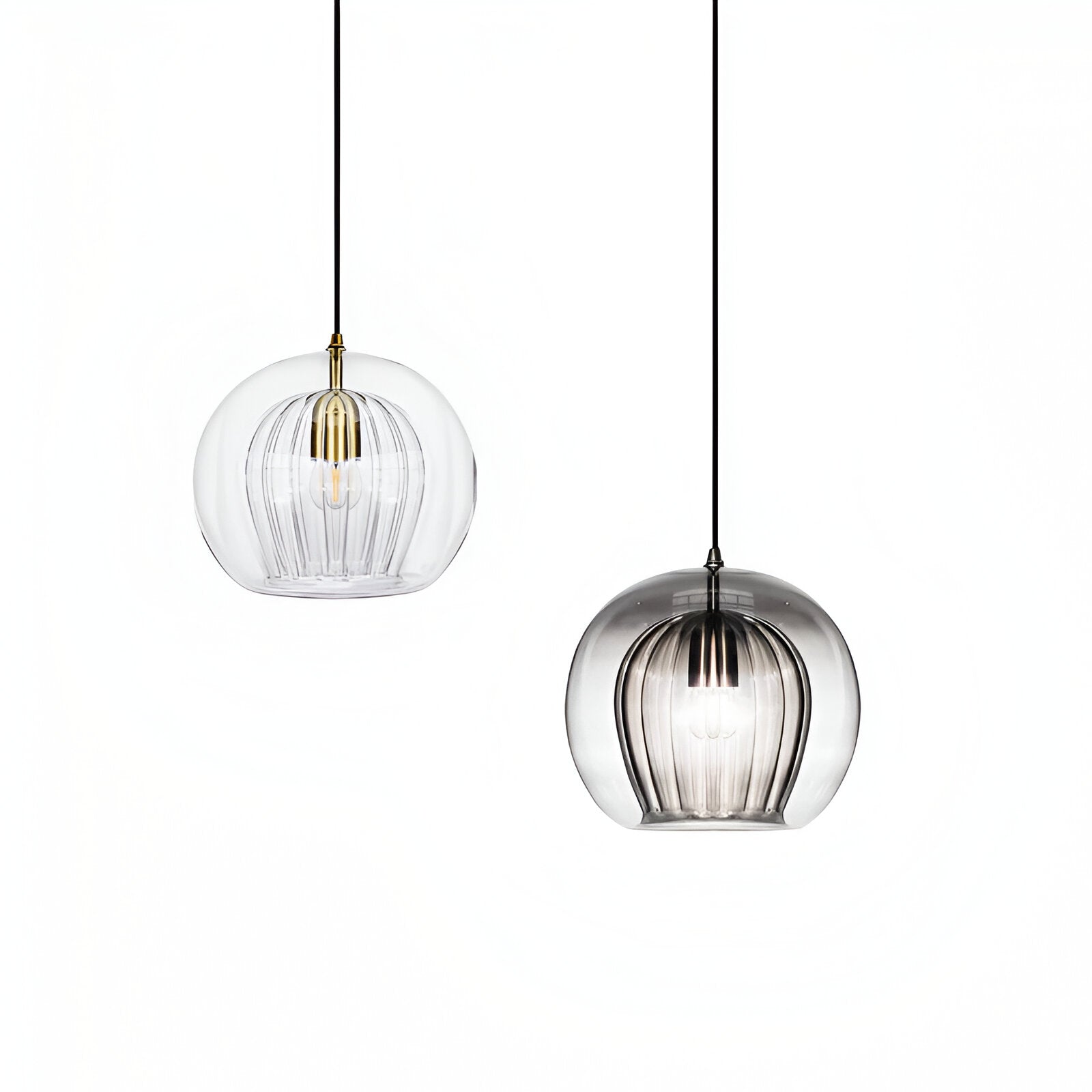 Casa Lumière Glazen Bol Hanglamp - Geribd Glas & Zachte Lichtspreiding