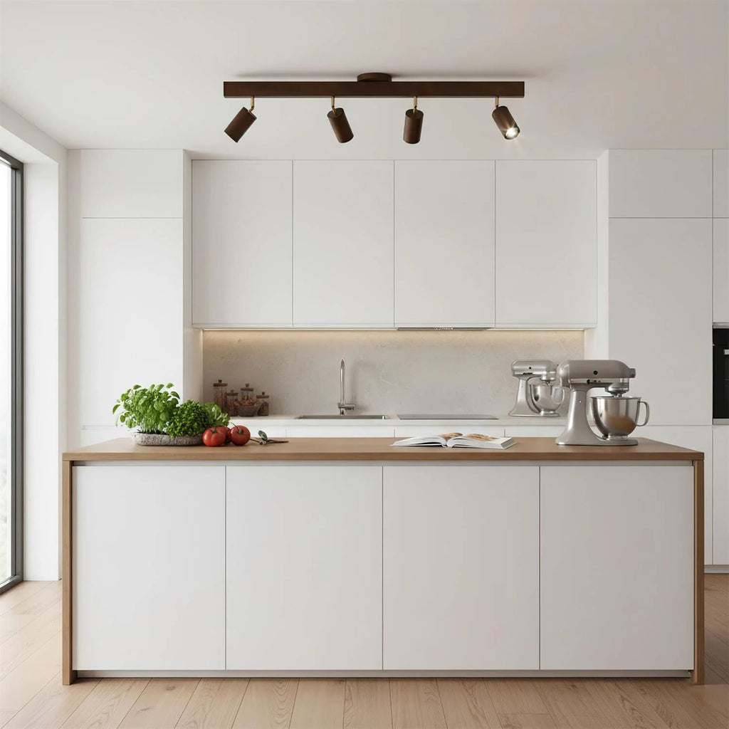 Casa Lumière Houten Track Plafondlamp - Warm Spotverlichting