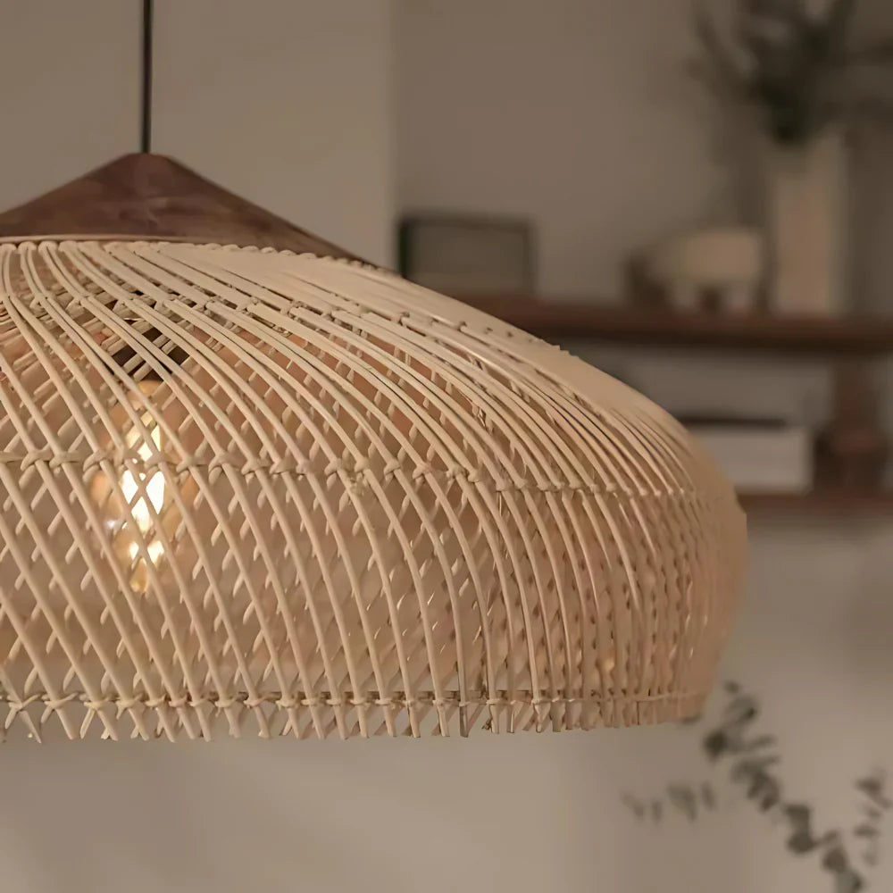 Casa Lumière Retro Bohemian Rotan Hanglamp - Gevlochten Design Lamp met Open Lichtstructuur