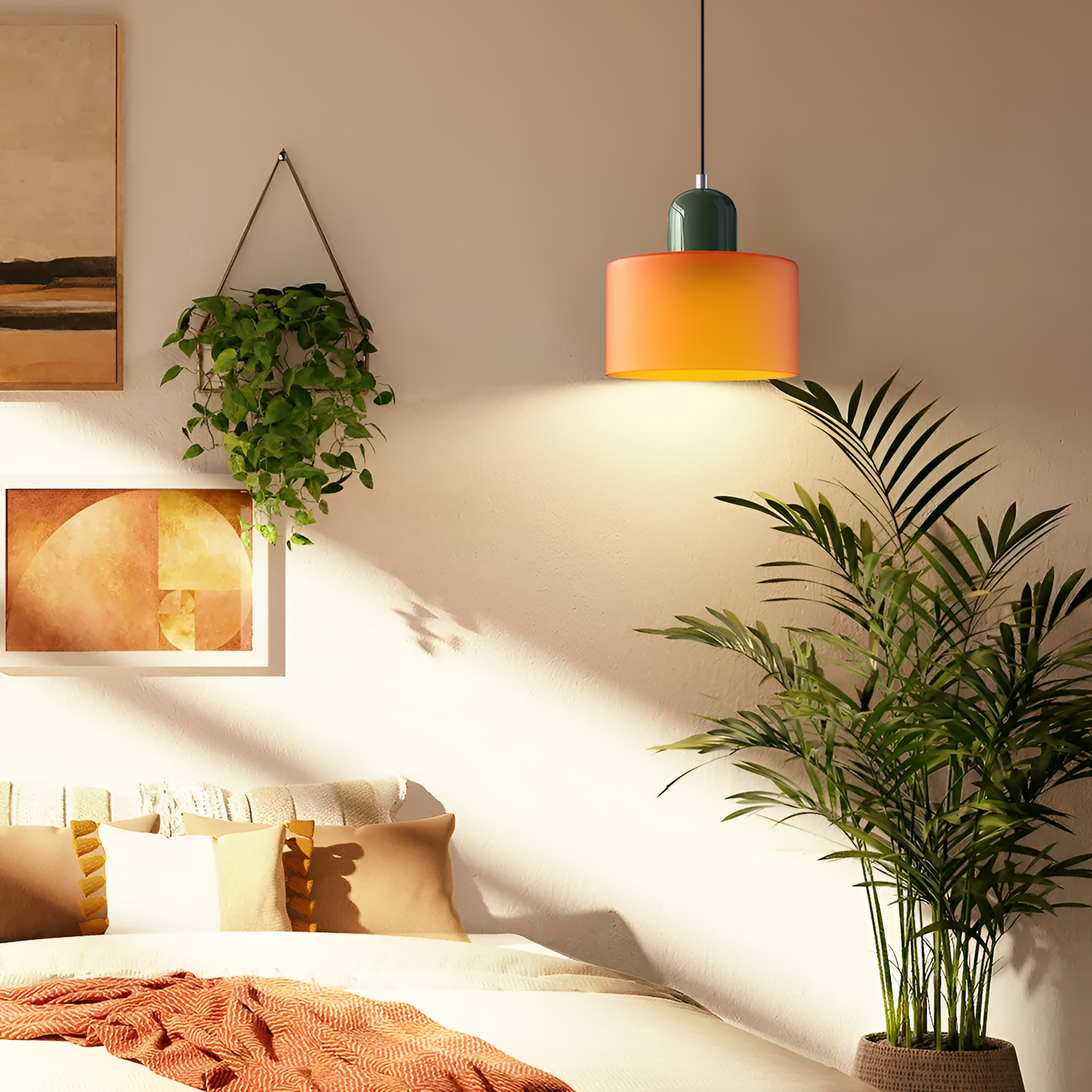 Casa Lumière Scandinavische Glazen Hanglamp - Metalen basis in twee tinten