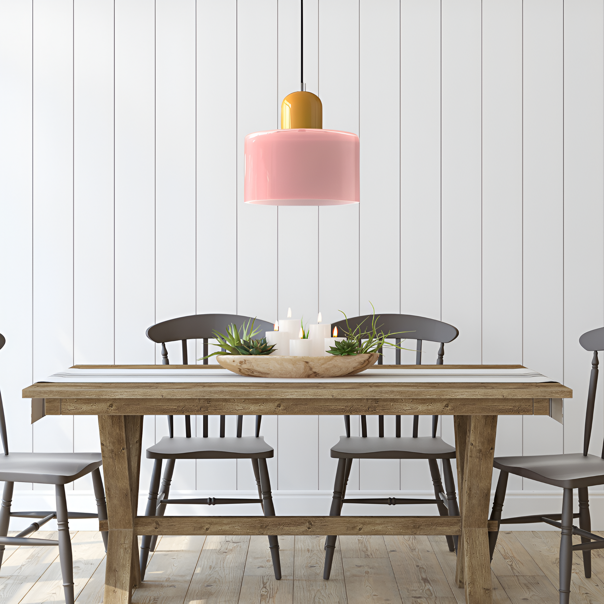 Casa Lumière Scandinavische Glazen Hanglamp - Metalen basis in twee tinten