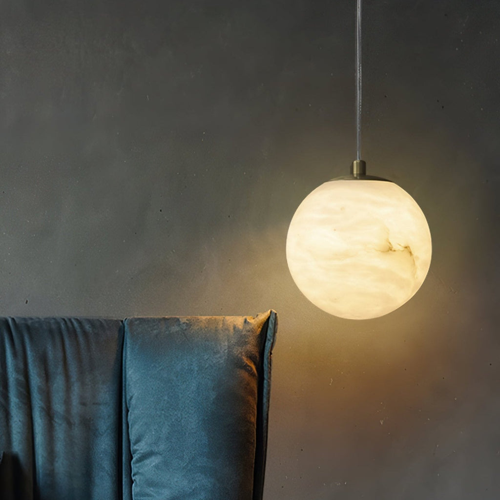 Casa Lumière Alabaster Wereldbol Hanglamp - Natuursteen Design
