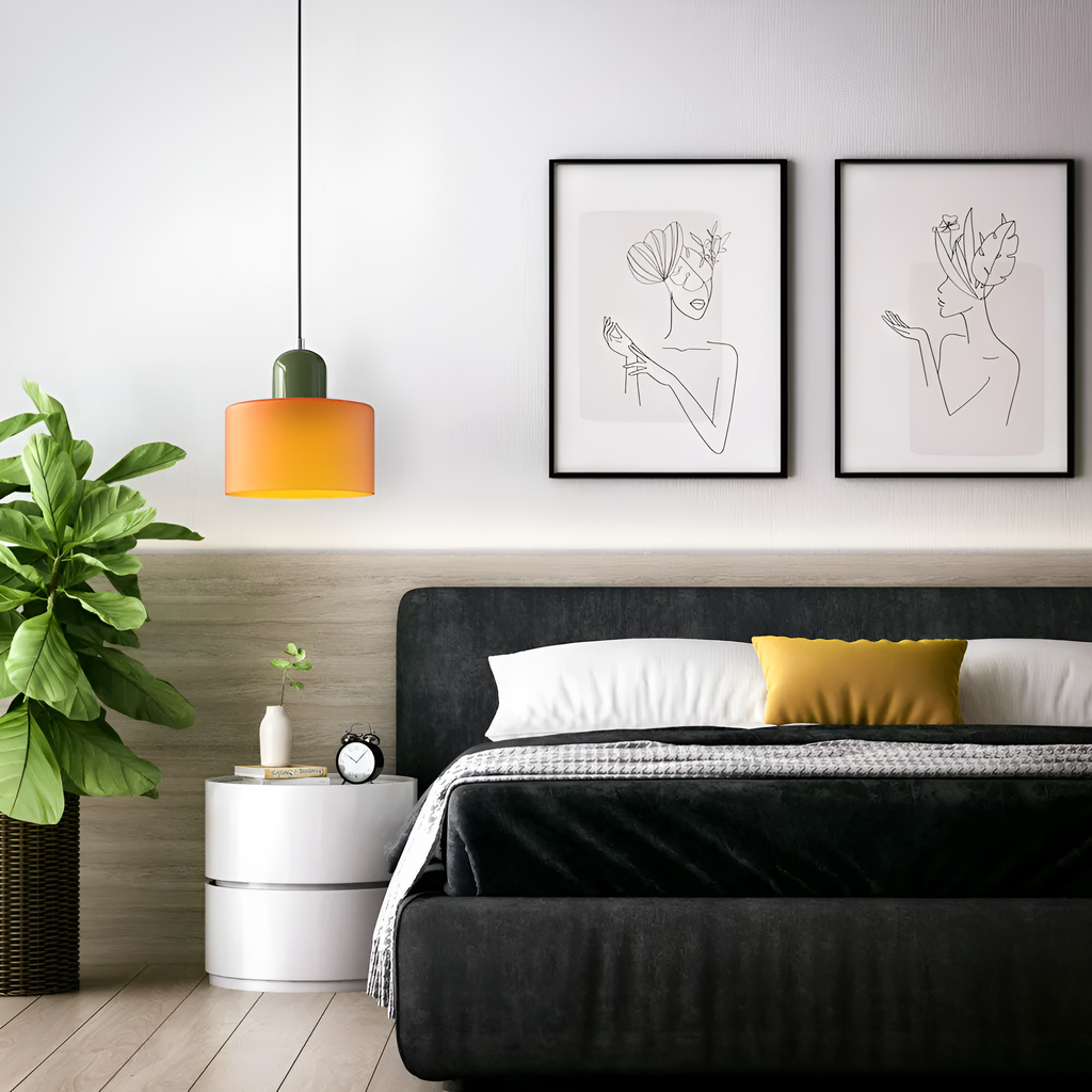 Casa Lumière Scandinavische Glazen Hanglamp - Metalen basis in twee tinten