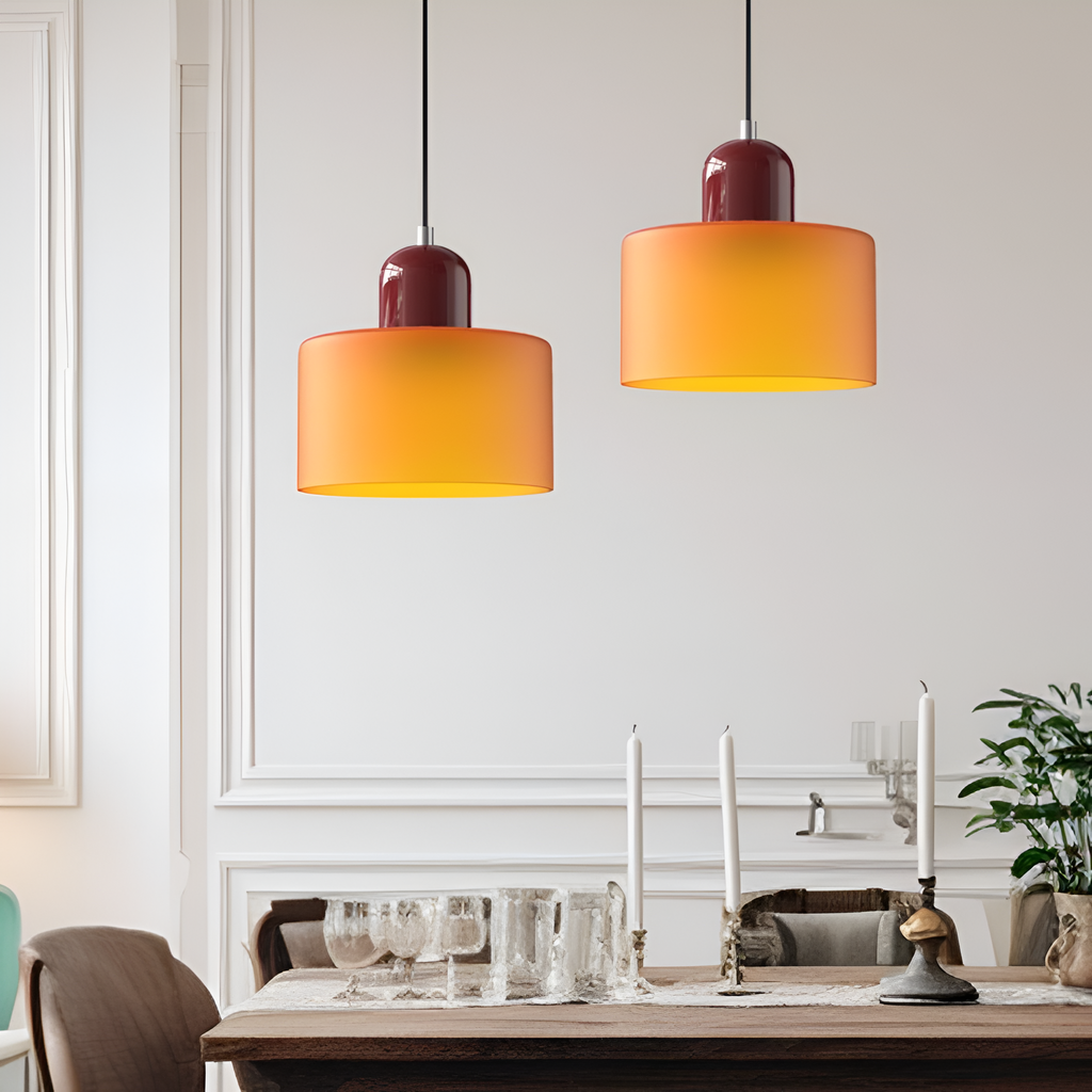 Casa Lumière Scandinavische Glazen Hanglamp - Metalen basis in twee tinten