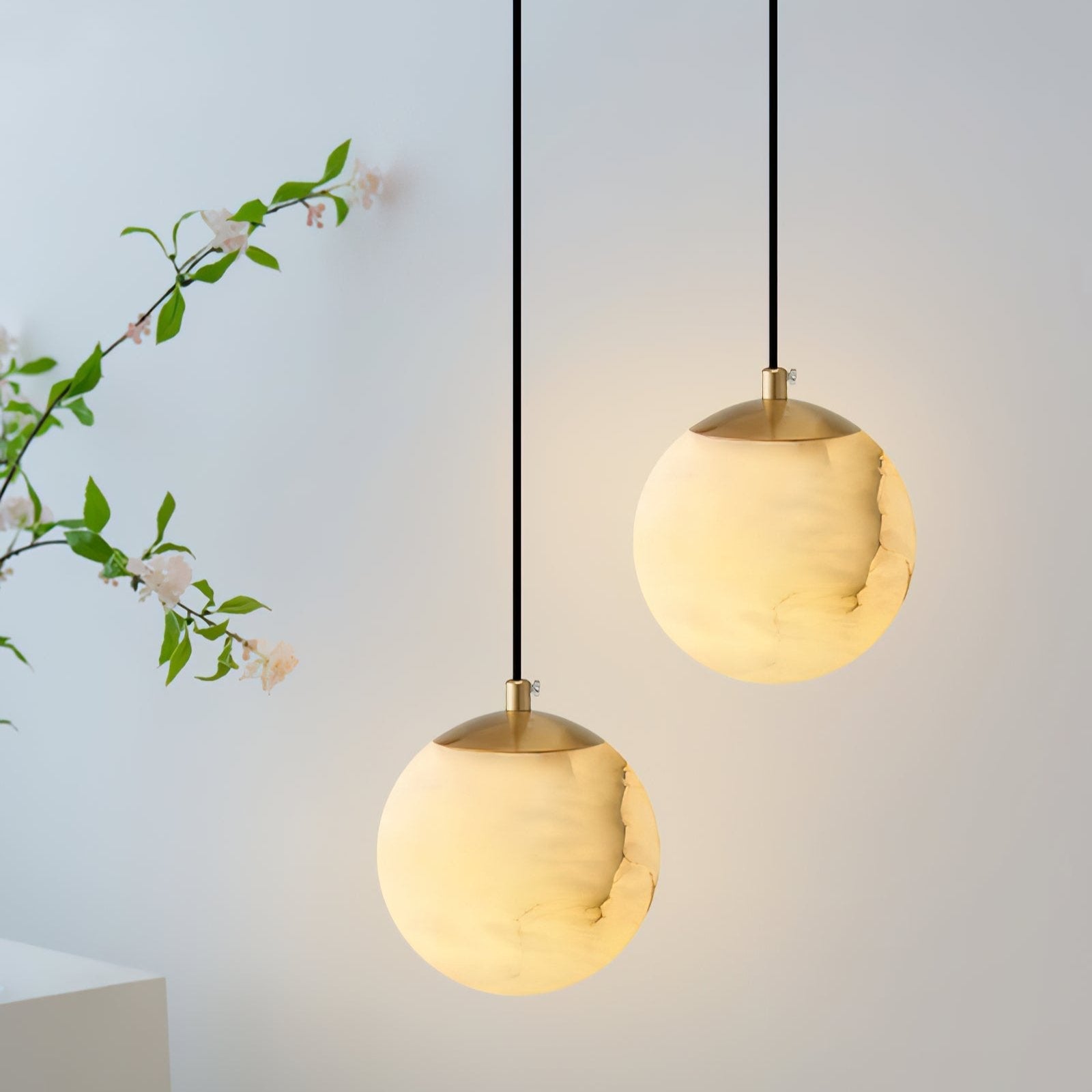 Casa Lumière Alabaster Wereldbol Hanglamp - Natuursteen Design