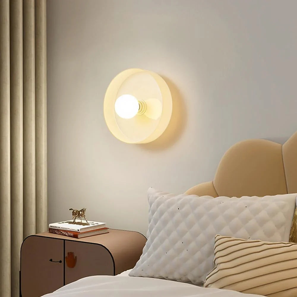 Casa Lumière Nordic Glazen Disc Wand- & Plafondlamp – Olijfgroen Glas & Minimalistisch Design Sfeerverlichting