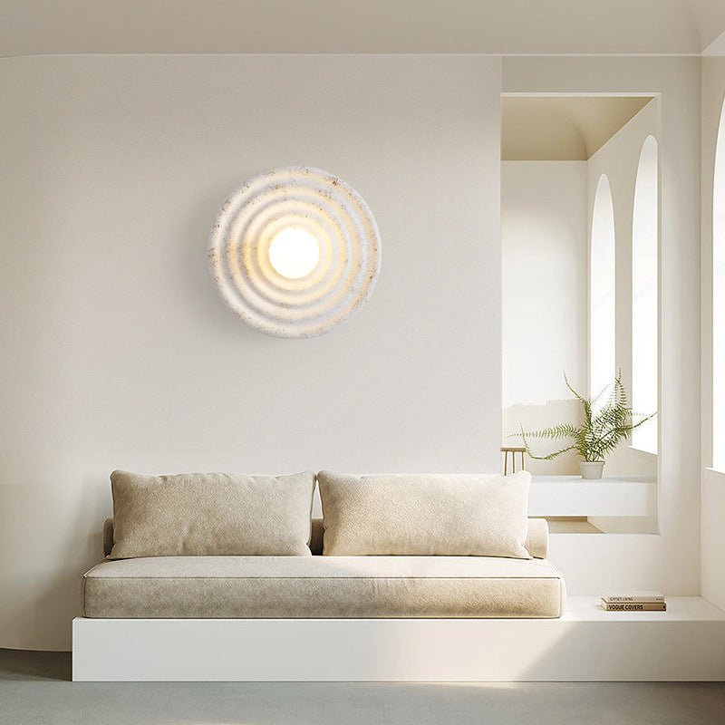 Casa Lumière Wabi-Sabi Ronde Wandlamp van Resin – Minimalistische Sfeerverlichting