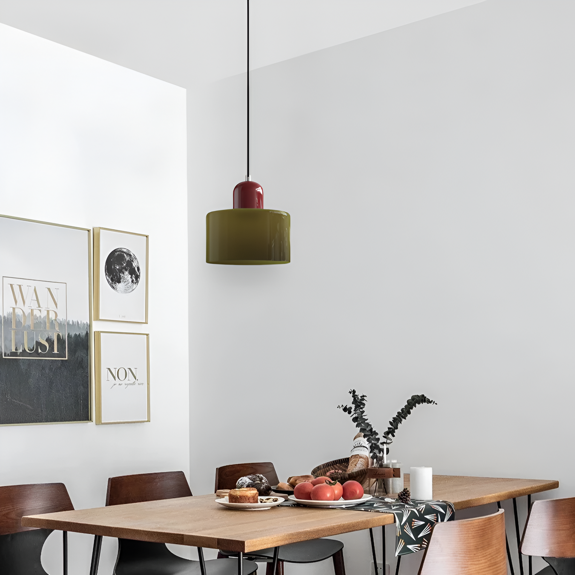 Casa Lumière Scandinavische Glazen Hanglamp - Metalen basis in twee tinten