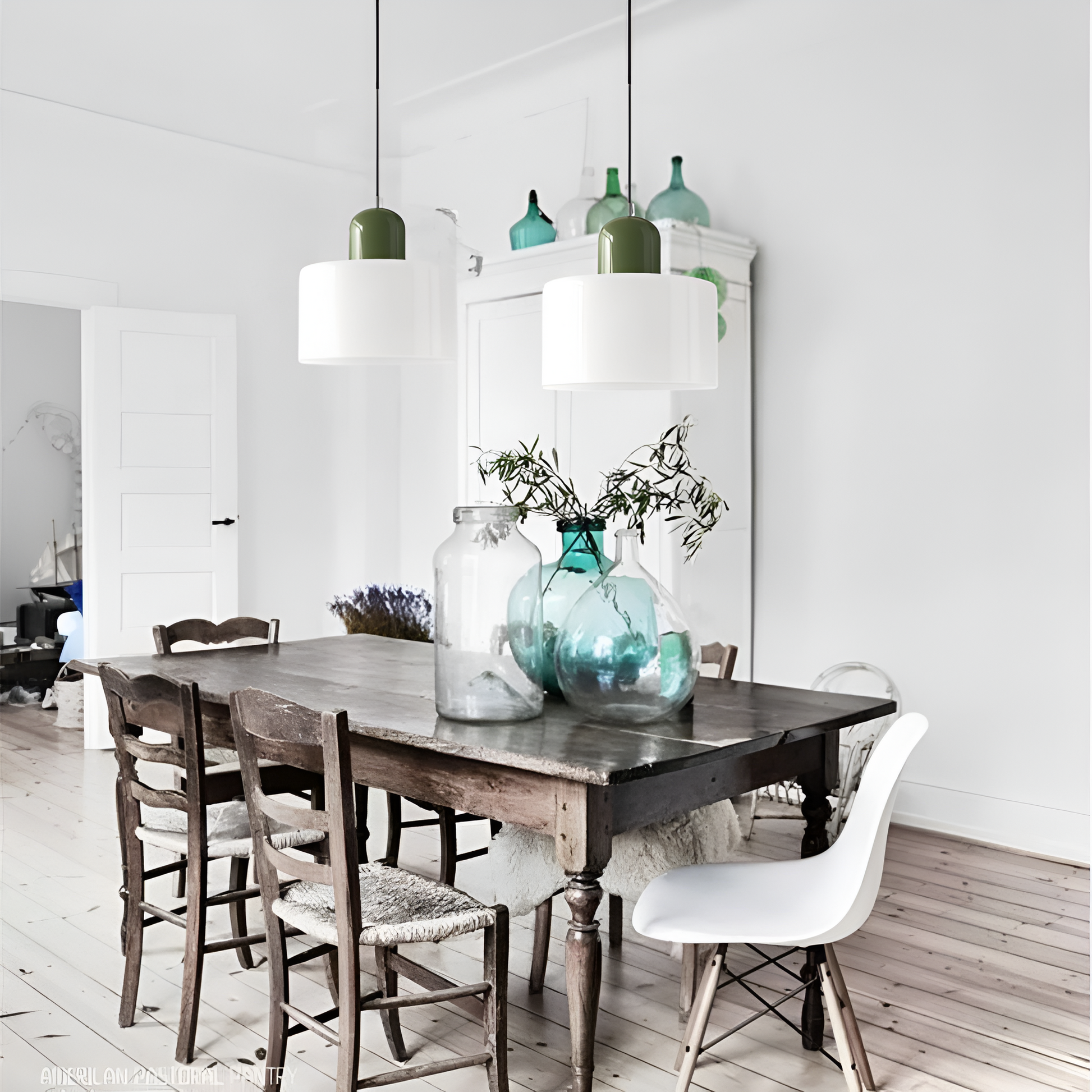 Casa Lumière Scandinavische Glazen Hanglamp - Metalen basis in twee tinten