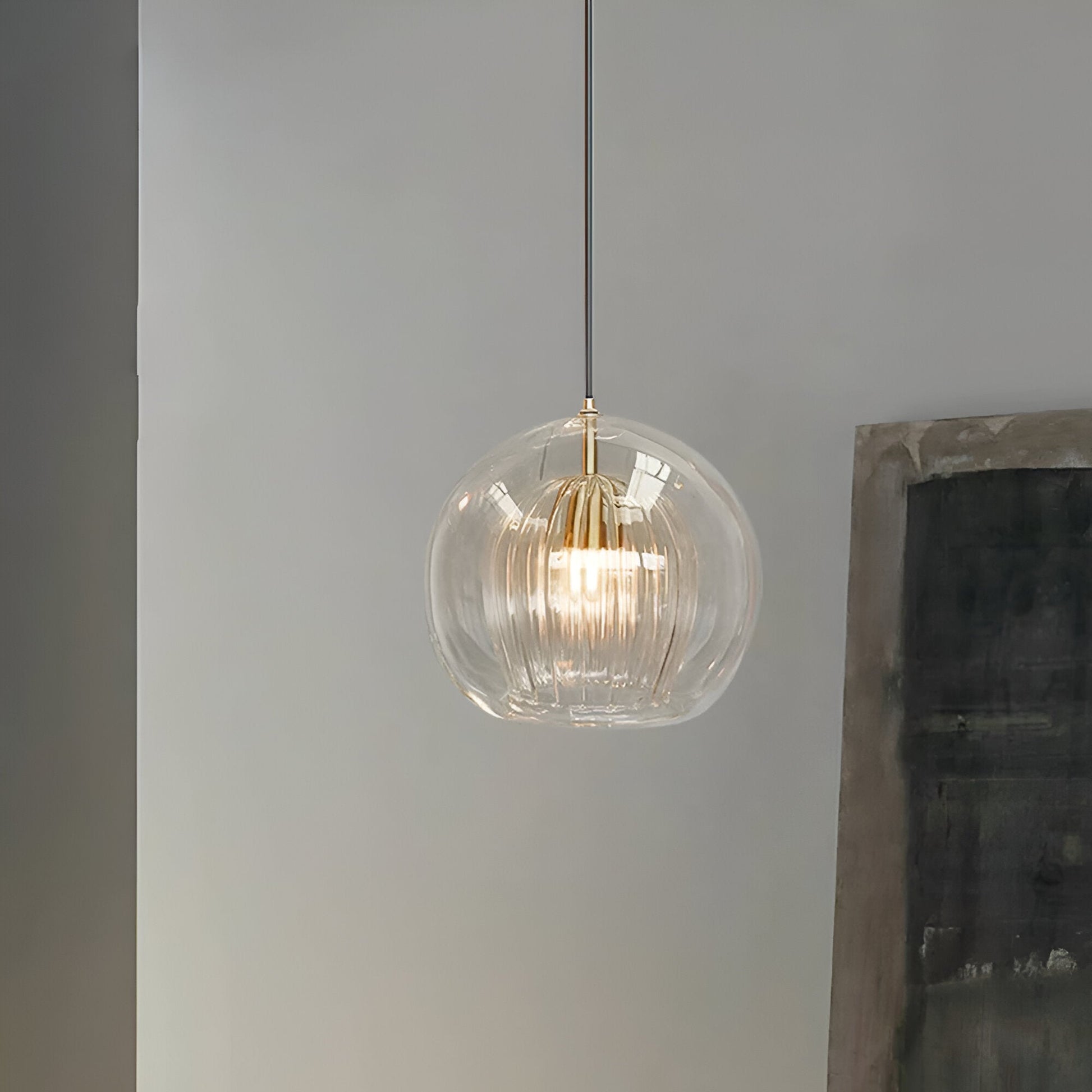 Casa Lumière Glazen Bol Hanglamp - Geribd Glas & Zachte Lichtspreiding