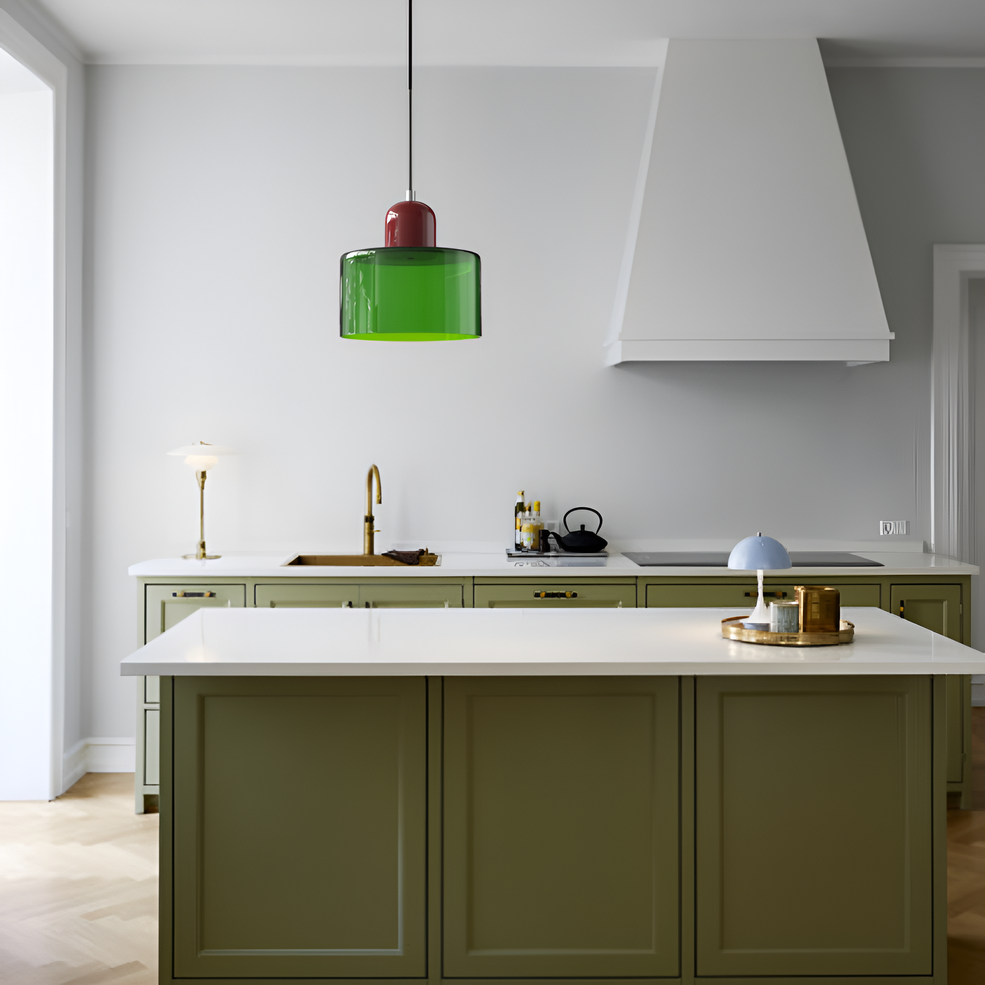 Casa Lumière Scandinavische Glazen Hanglamp - Metalen basis in twee tinten