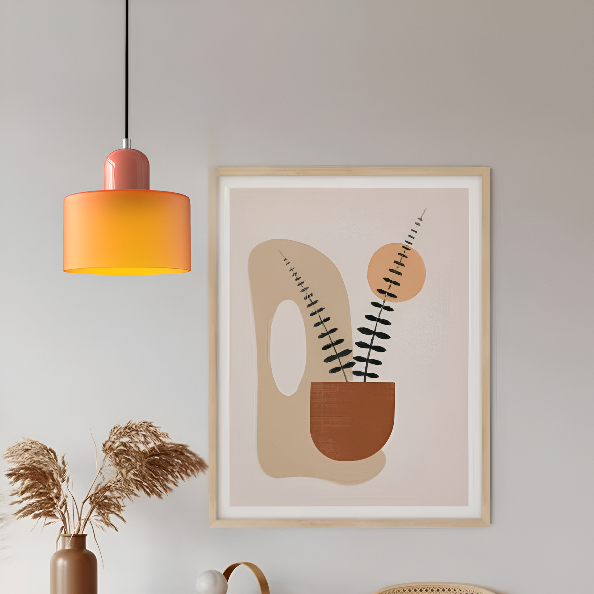 Casa Lumière Scandinavische Glazen Hanglamp - Metalen basis in twee tinten