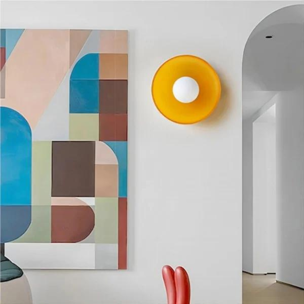 Casa Lumière Nordic Glazen Disc Wand- & Plafondlamp – Olijfgroen Glas & Minimalistisch Design Sfeerverlichting