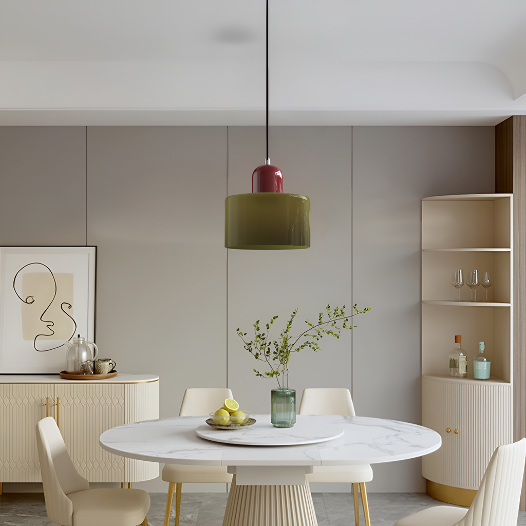 Casa Lumière Scandinavische Glazen Hanglamp - Metalen basis in twee tinten