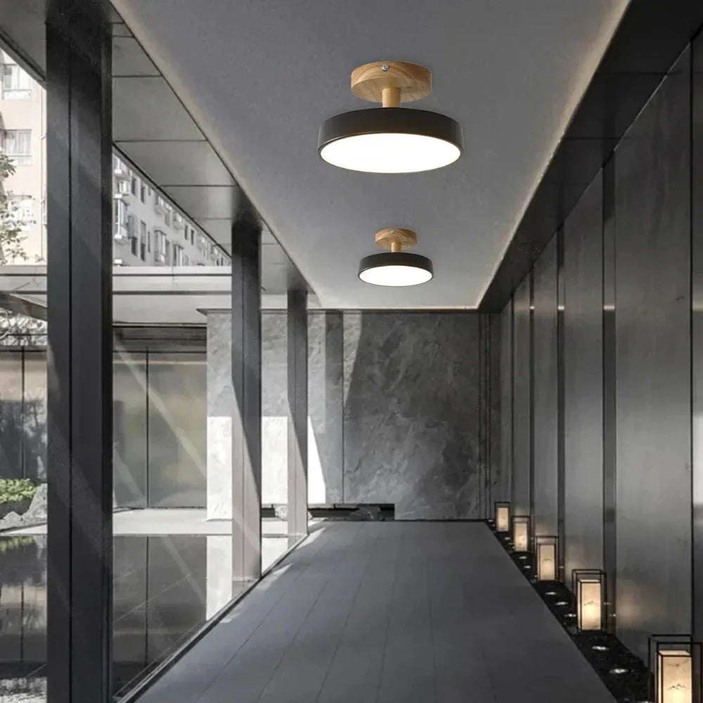 Casa Lumière LED Plafondlamp – Minimalistisch Design met Houten Accent