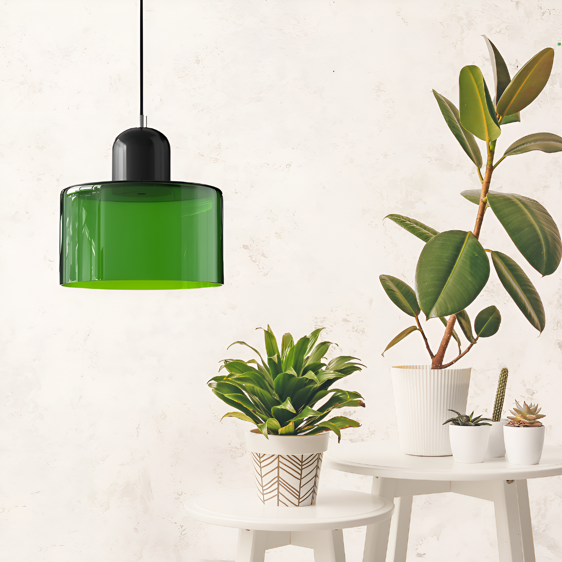 Casa Lumière Scandinavische Glazen Hanglamp - Metalen basis in twee tinten