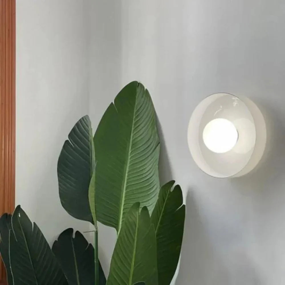 Casa Lumière Nordic Glazen Disc Wand- & Plafondlamp – Olijfgroen Glas & Minimalistisch Design Sfeerverlichting