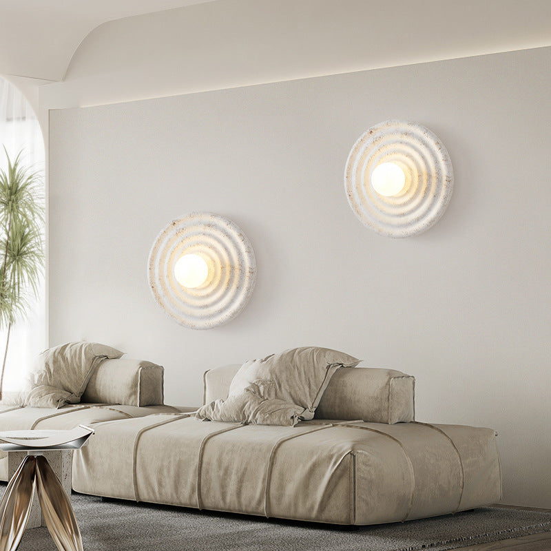 Casa Lumière Wabi-Sabi Ronde Wandlamp van Resin – Minimalistische Sfeerverlichting