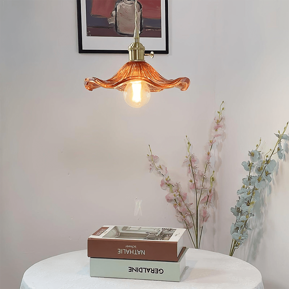 Casa Lumière Stijlvolle Hibiscusbloem Hanglamp - Glas Retro Design