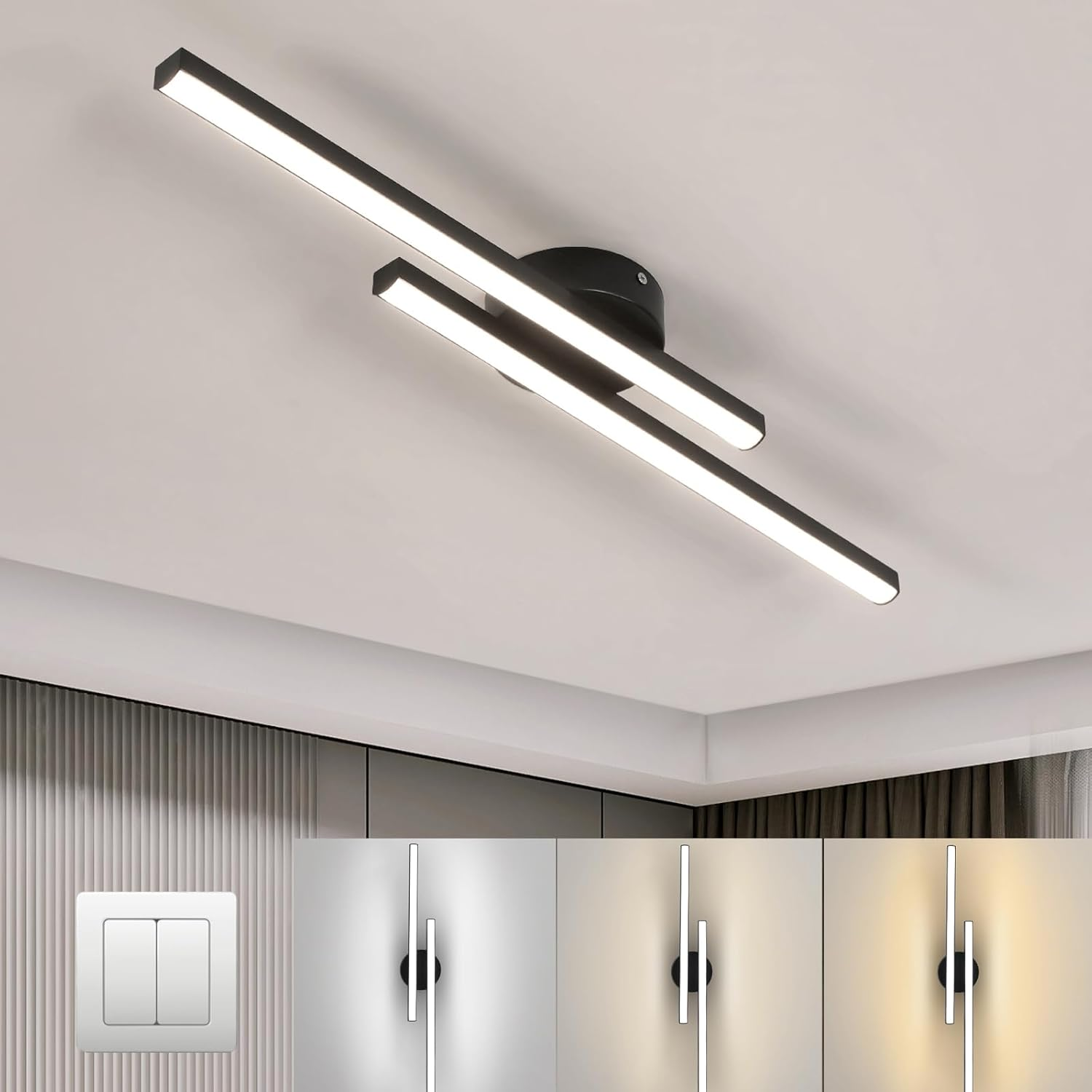 Casa Lumière Longstrip Plafondlamp - Moderne LED Plafondverlichting Zwart