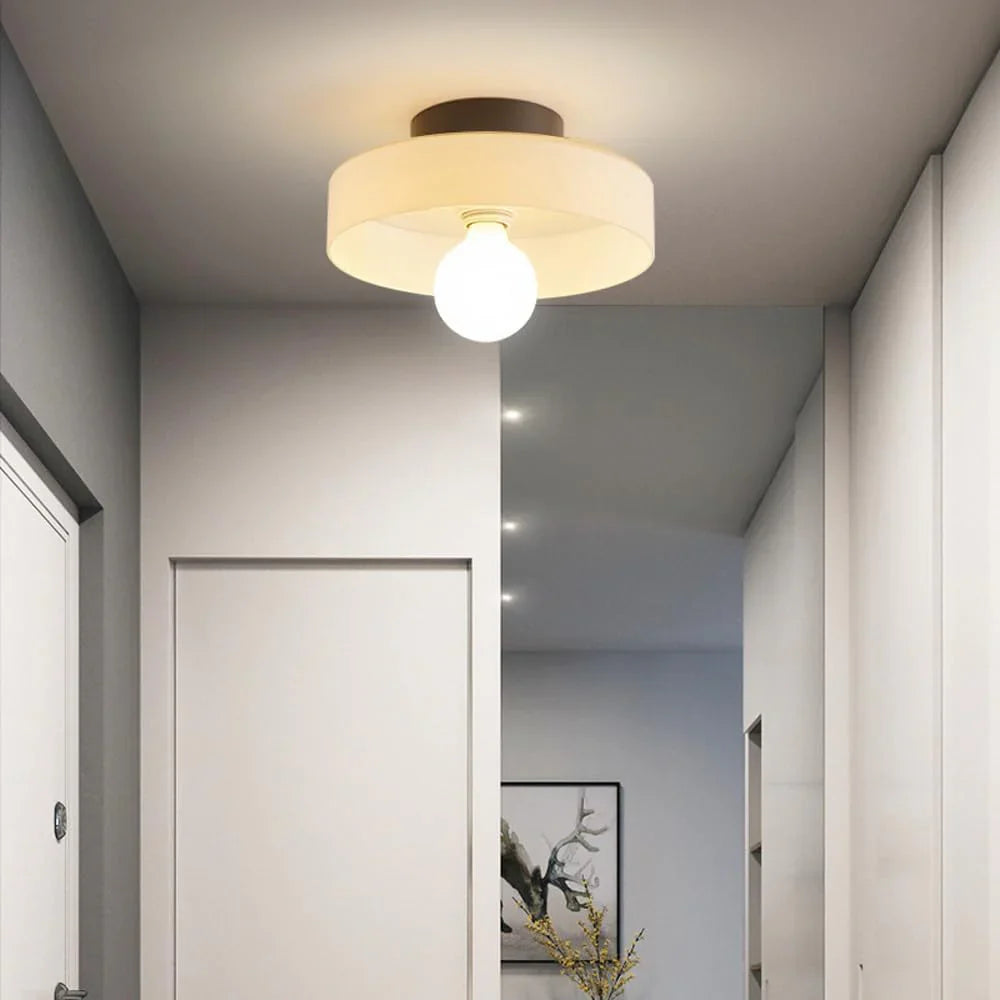 Casa Lumière Nordic Glazen Disc Wand- & Plafondlamp – Olijfgroen Glas & Minimalistisch Design Sfeerverlichting