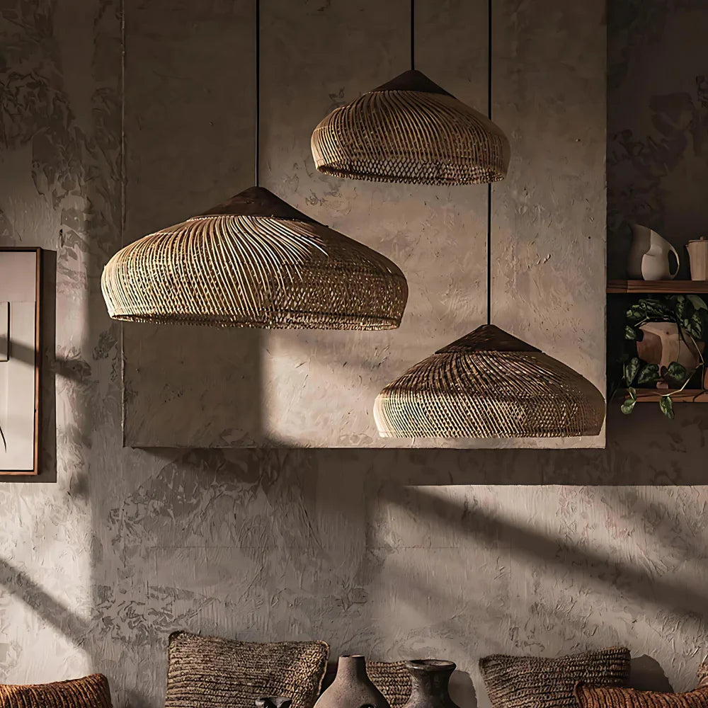 Casa Lumière Retro Bohemian Rotan Hanglamp - Gevlochten Design Lamp met Open Lichtstructuur
