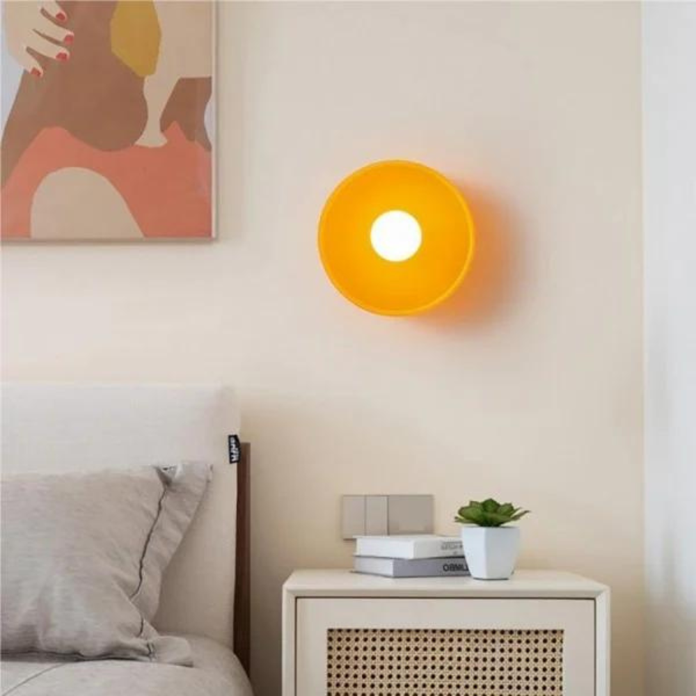 Casa Lumière Nordic Glazen Disc Wand- & Plafondlamp – Olijfgroen Glas & Minimalistisch Design Sfeerverlichting