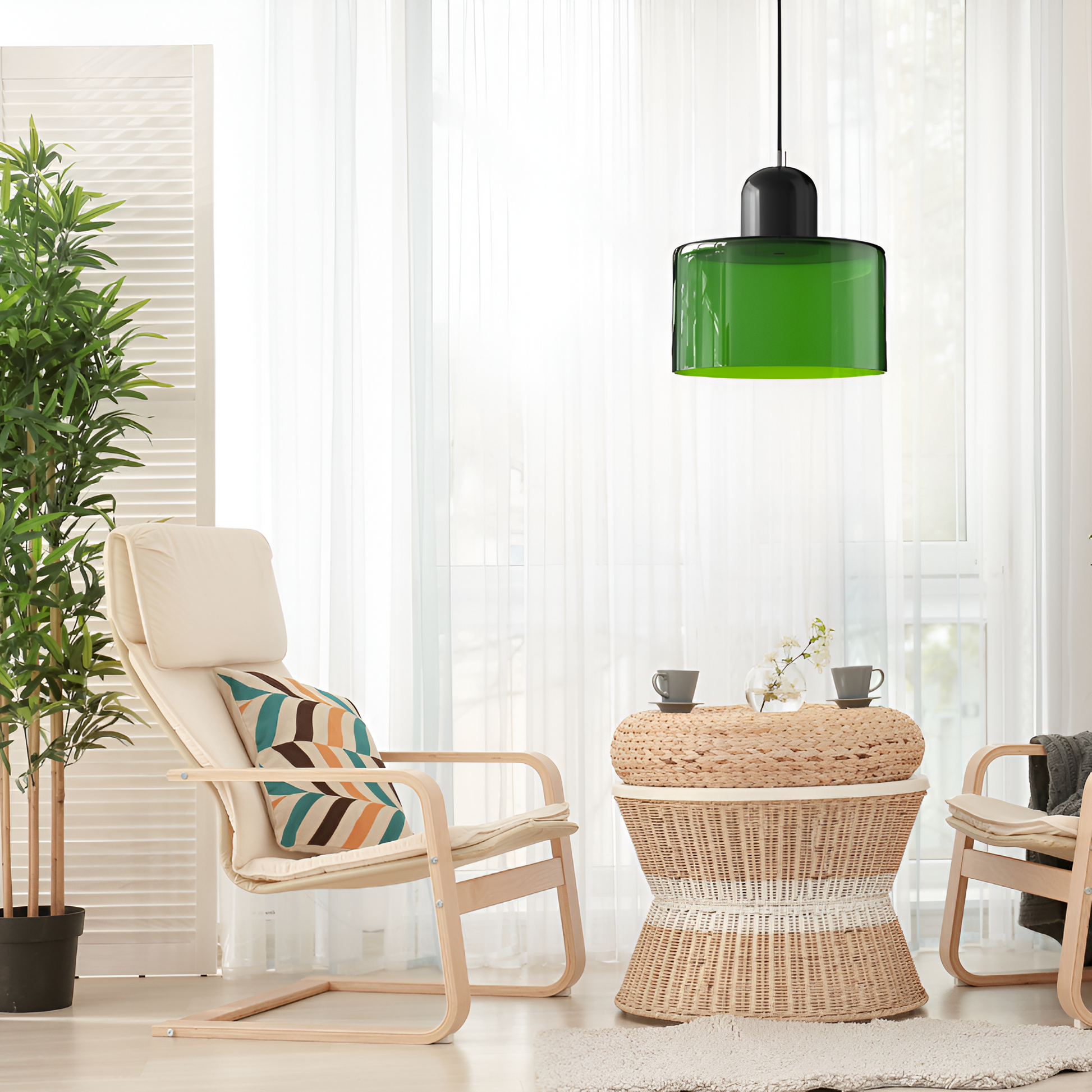 Casa Lumière Scandinavische Glazen Hanglamp - Metalen basis in twee tinten