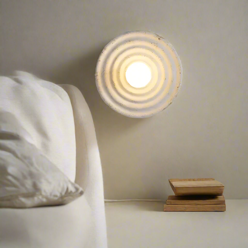 Casa Lumière Wabi-Sabi Ronde Wandlamp van Resin – Minimalistische Sfeerverlichting
