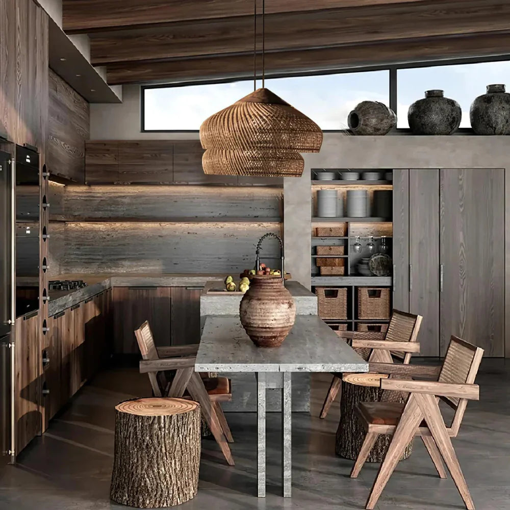 Casa Lumière Retro Bohemian Rotan Hanglamp - Gevlochten Design Lamp met Open Lichtstructuur