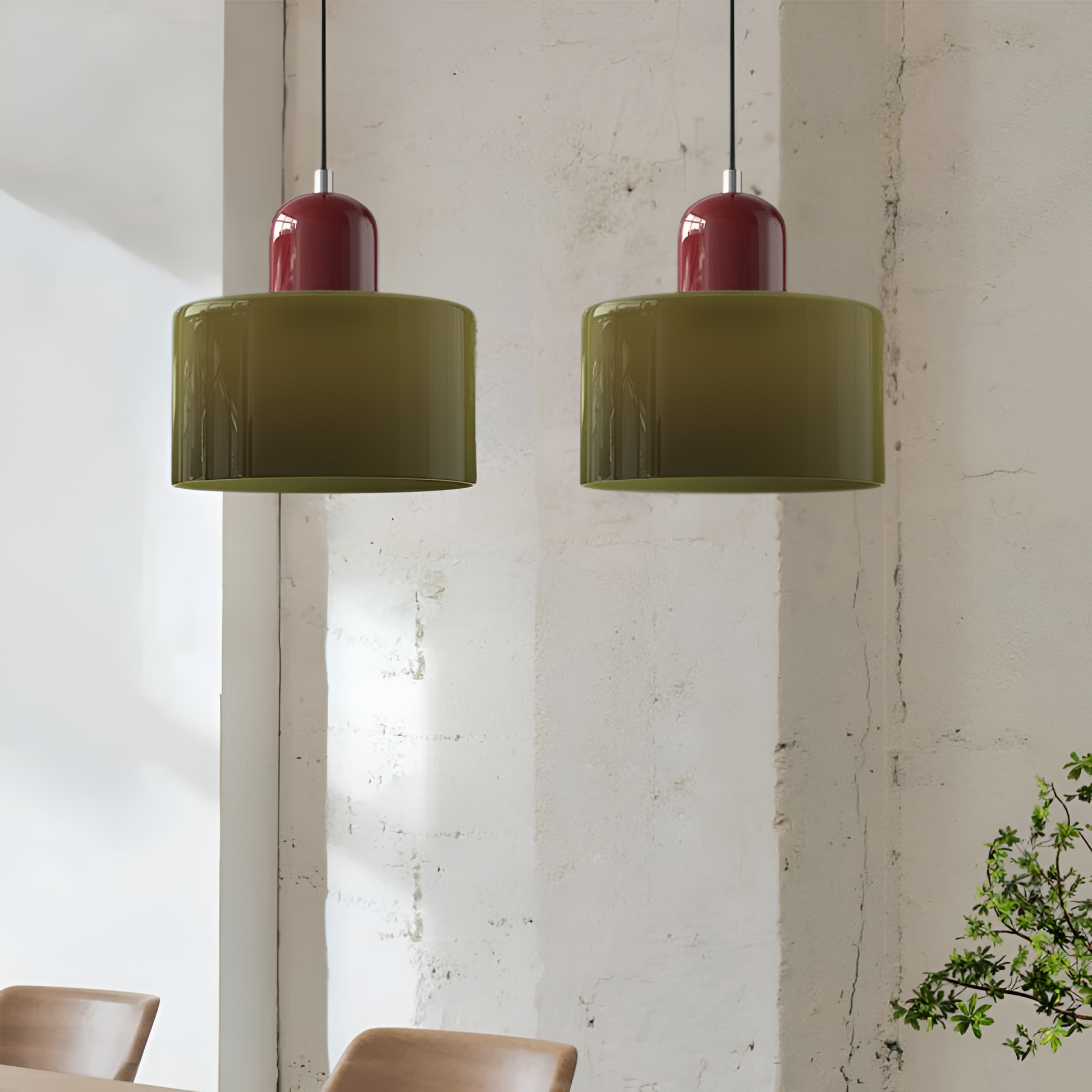 Casa Lumière Scandinavische Glazen Hanglamp - Metalen basis in twee tinten