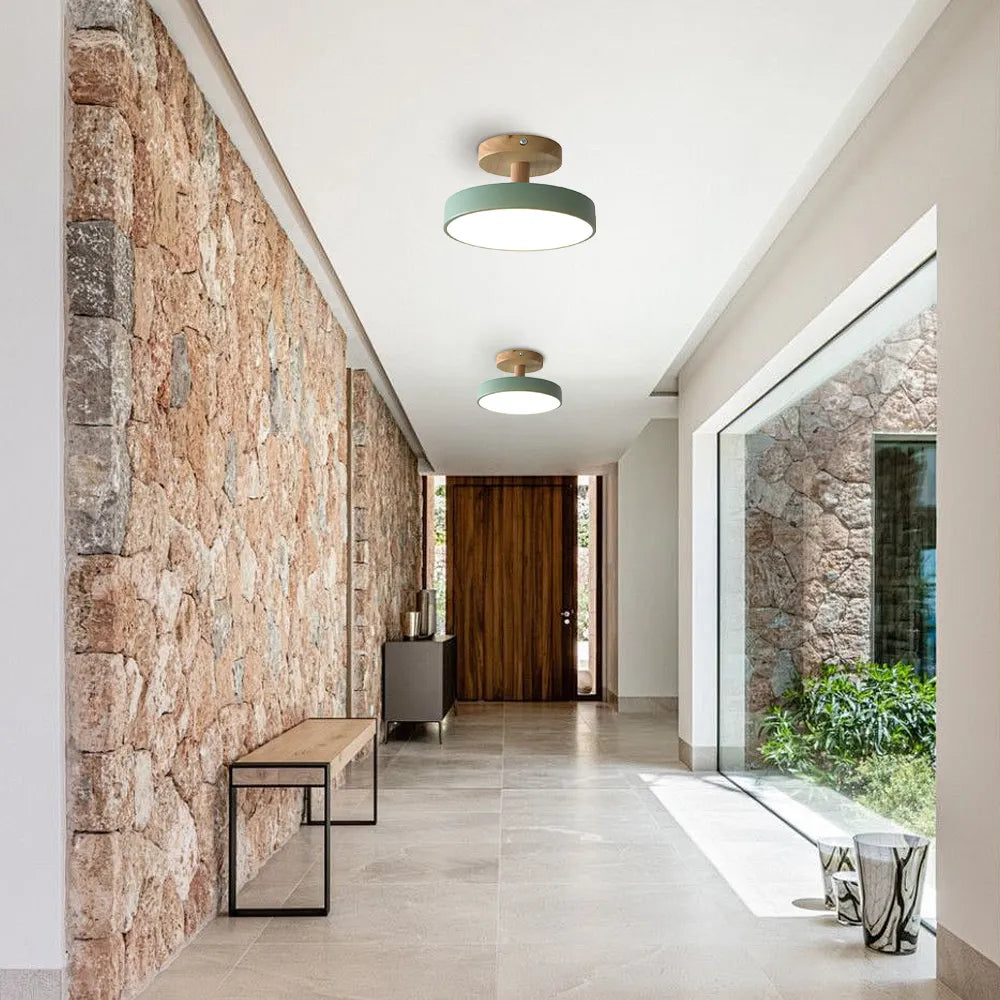 Casa Lumière LED Plafondlamp – Minimalistisch Design met Houten Accent