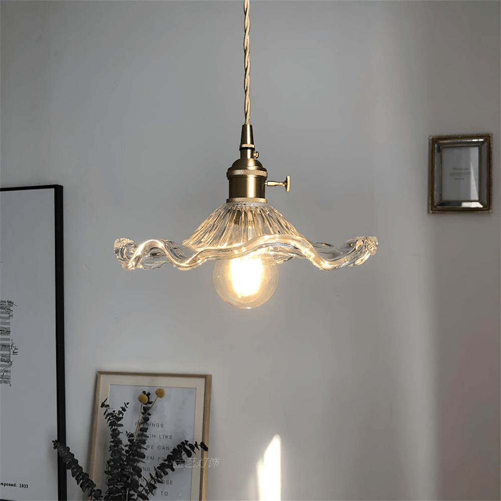 Casa Lumière Stijlvolle Hibiscusbloem Hanglamp - Glas Retro Design