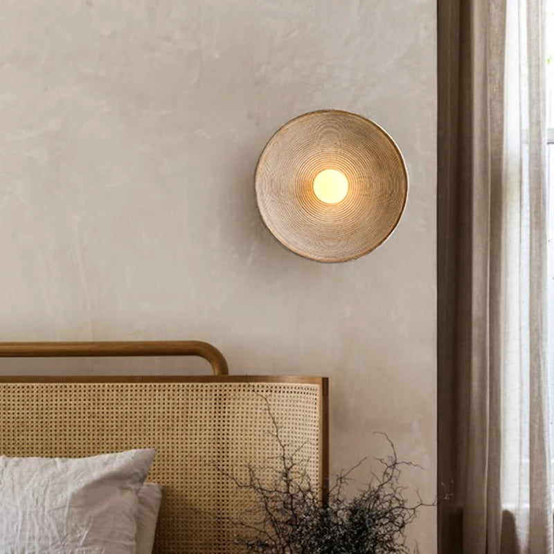 Casa Lumière Retro Ceramic Japandi Wandlamp - Rond Design, Resin Afwerking & Zacht LED Licht