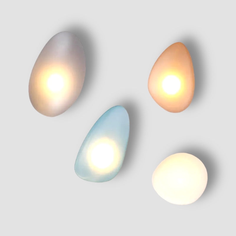 Casa Lumière Stained Cobblestone Glazen Wandlamp - Organische Design Wandverlichting