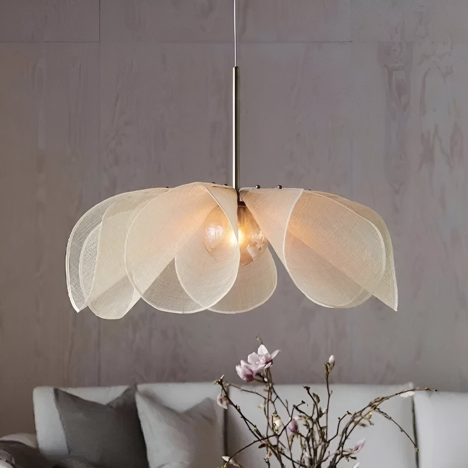 Casa Lumière Nordic Flower Hanglamp - Sculpturale Fabric Design Verlichting