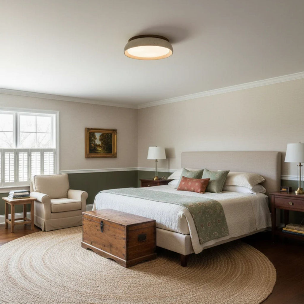 Casa Lumière Plafondlamp van Travertin & Hout - Warm Licht