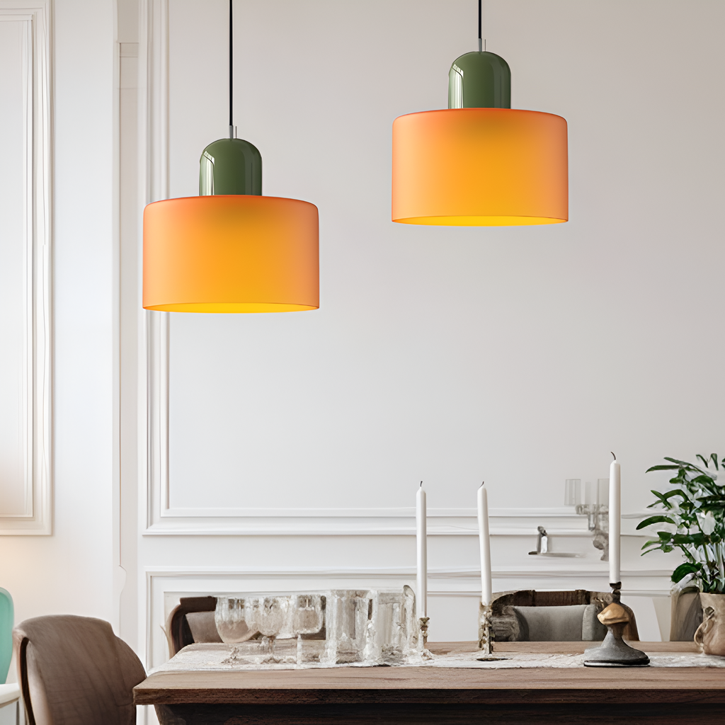 Casa Lumière Scandinavische Glazen Hanglamp - Metalen basis in twee tinten