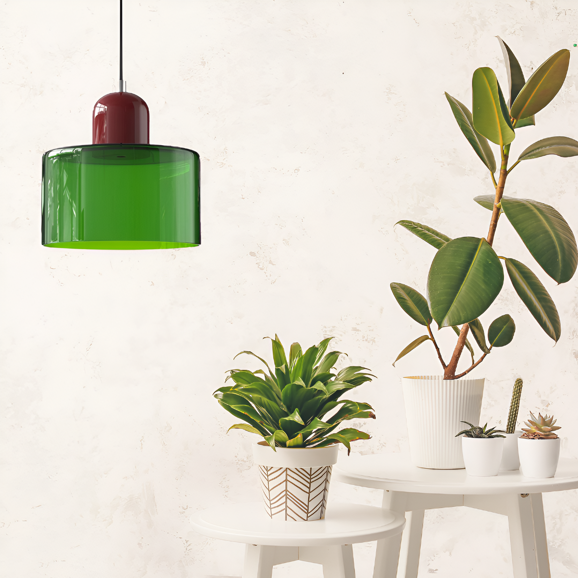 Casa Lumière Scandinavische Glazen Hanglamp - Metalen basis in twee tinten