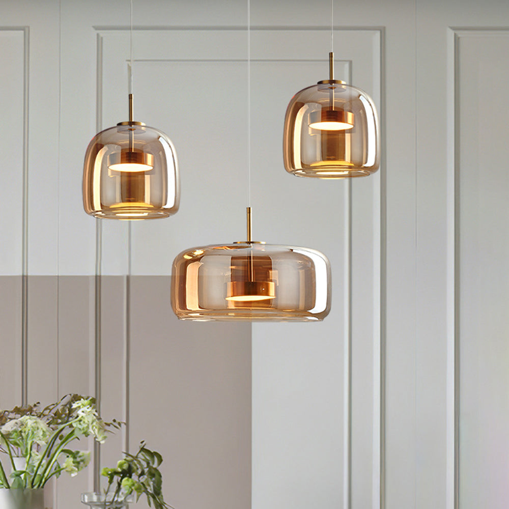 Casa Lumière Hanglamp - Moderne Glazen Hanglamp met Messing Details
